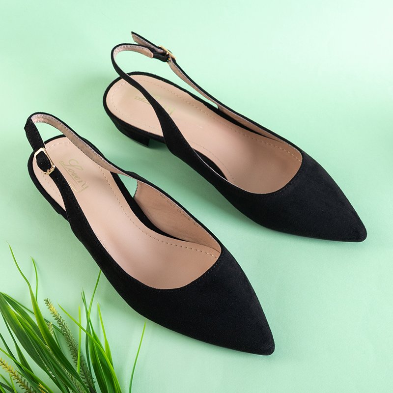 Sandale pentru femei Latifa negre cu vârf ascuțit - Încălțăminte