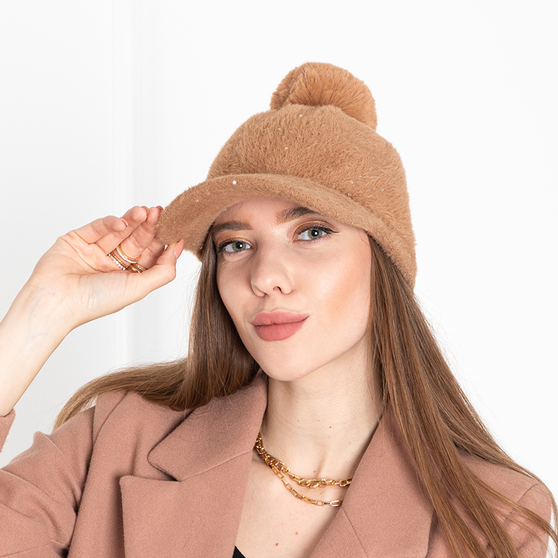 Șapcă de blană maro pentru femei – Șepci blana imagine noua 2022