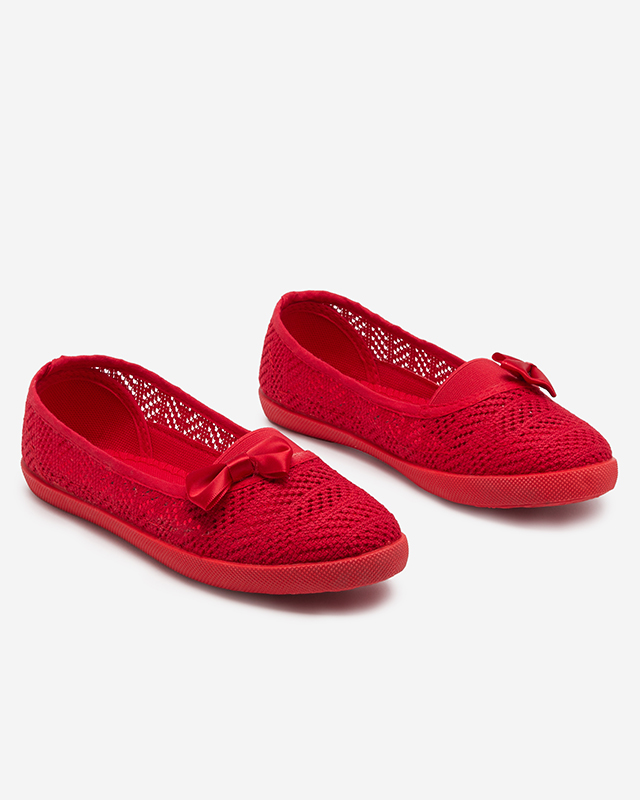 Pantofi slip on fete roșii cu partea superioară ajurata Locuni – Încălțăminte royal-fashion imagine noua 2022
