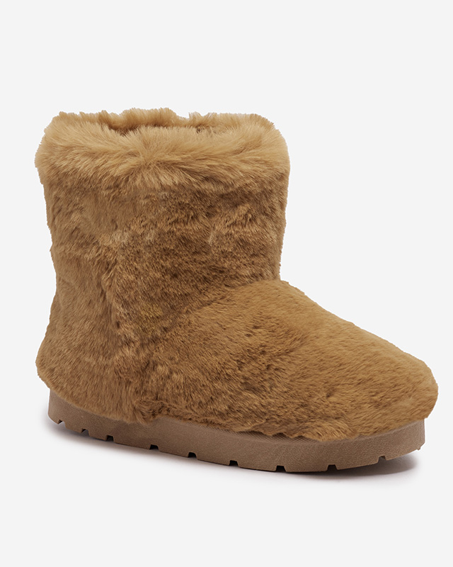 Cizme de zăpadă pentru femei cu blană de culoare camel Ottola- Footwear