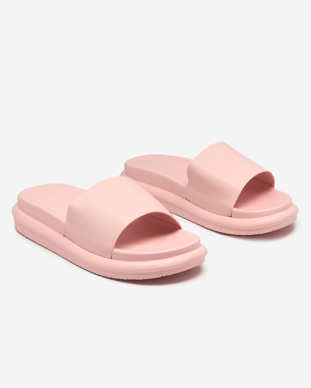 Papuci de dama roz pe talpa mai groasa Amall - Pantofi