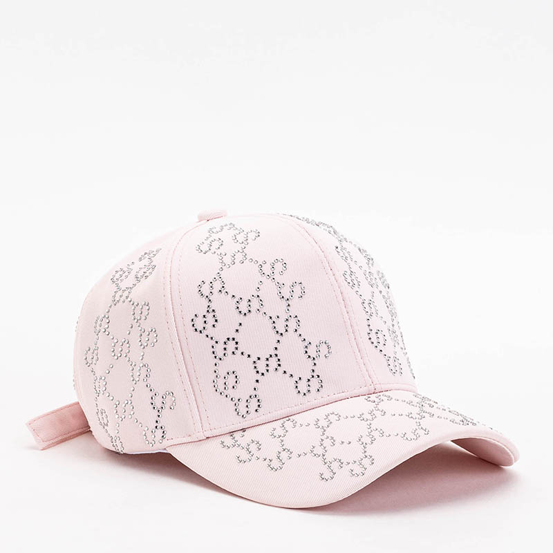 sapca de baseball de dama roz cu zirconiu cubic – Accesorii royal-fashion imagine noua 2022