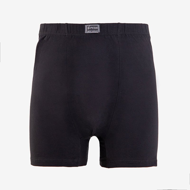 Pantaloni scurți pentru bărbați din bumbac negru PLUS SIZE- Lenjerie intimă