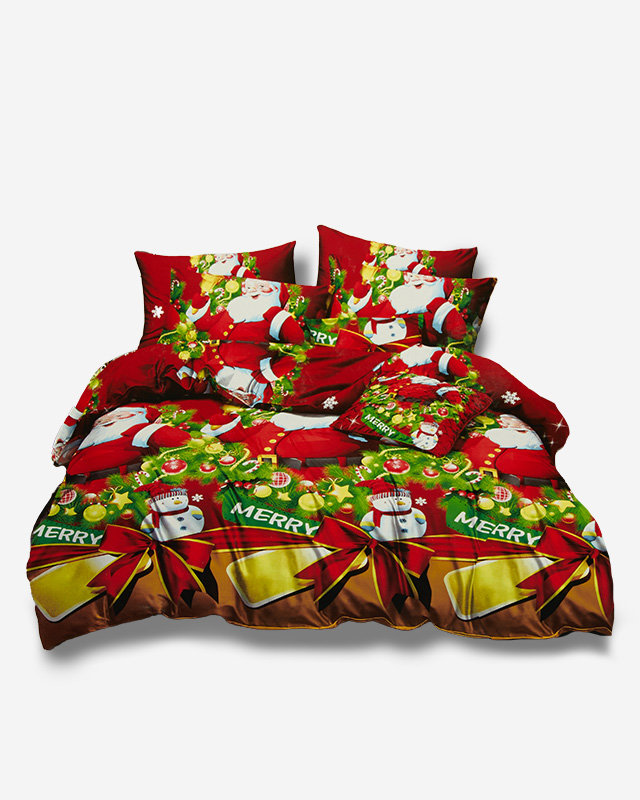 Lenjerie de pat de Crăciun de culoare roșie 160×200 set de 4 PIEȚE – Lenjerie de pat 160x200 imagine noua 2022