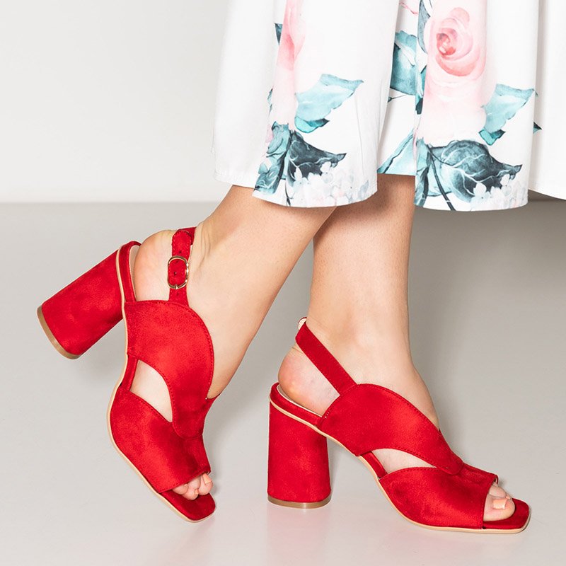 Sandale roșii pentru femei pe postul Biserka - Încălțăminte