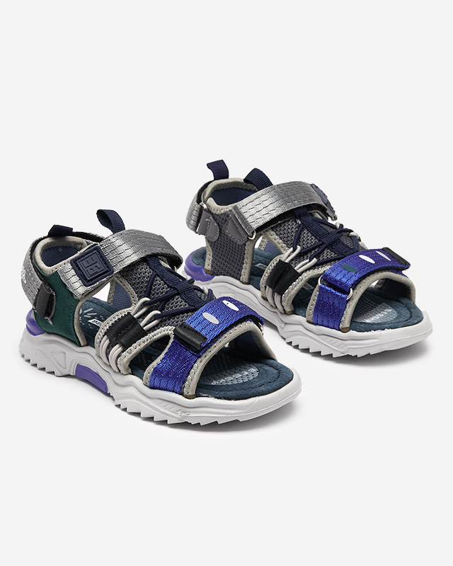 Sandale pentru copii bleumarin si gri cu Velcro Meteris – Incaltaminte imagine noua 2022