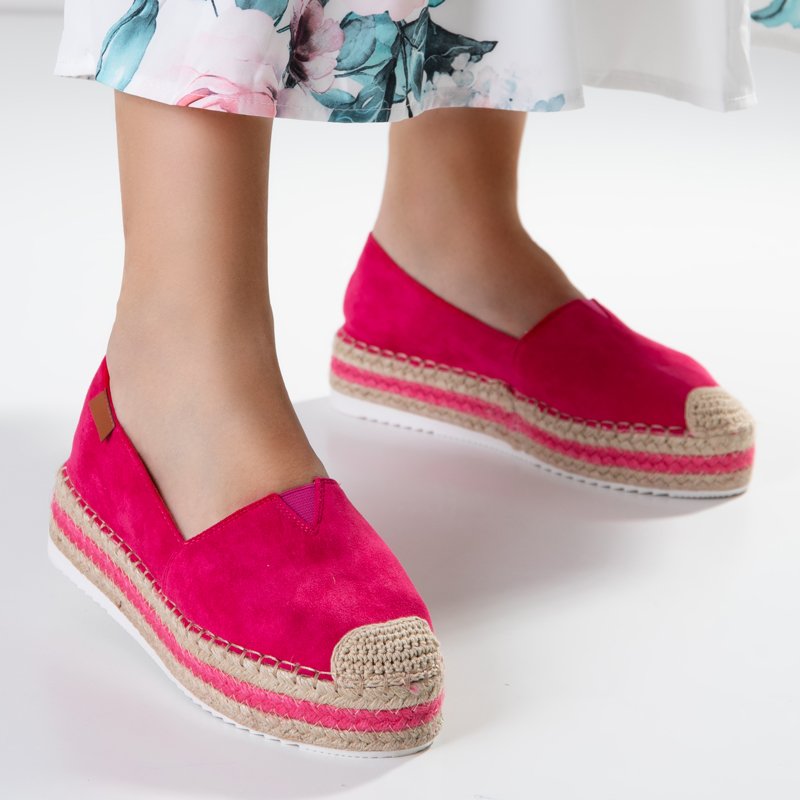 Espadrile fucsia pentru femei pe platforma Molandia - Încălțăminte