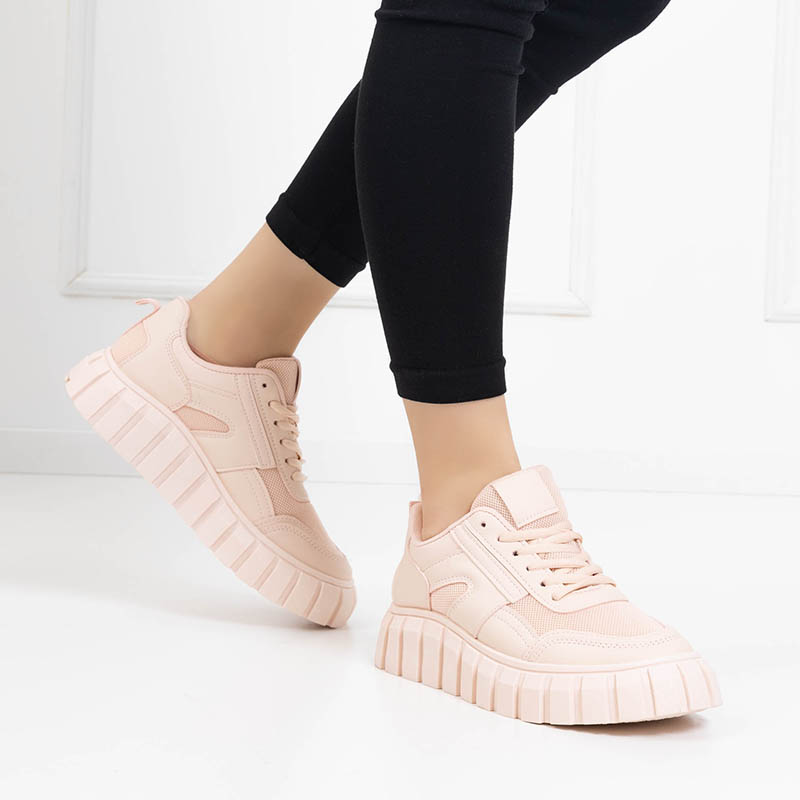 Pantofi sport de dama roz pe platforma Renlida – Incaltaminte Dama imagine noua 2022