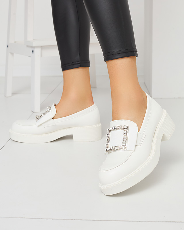 Pantofi de dama albi pe talpa masiva Lerica – Incaltaminte albi imagine noua 2022