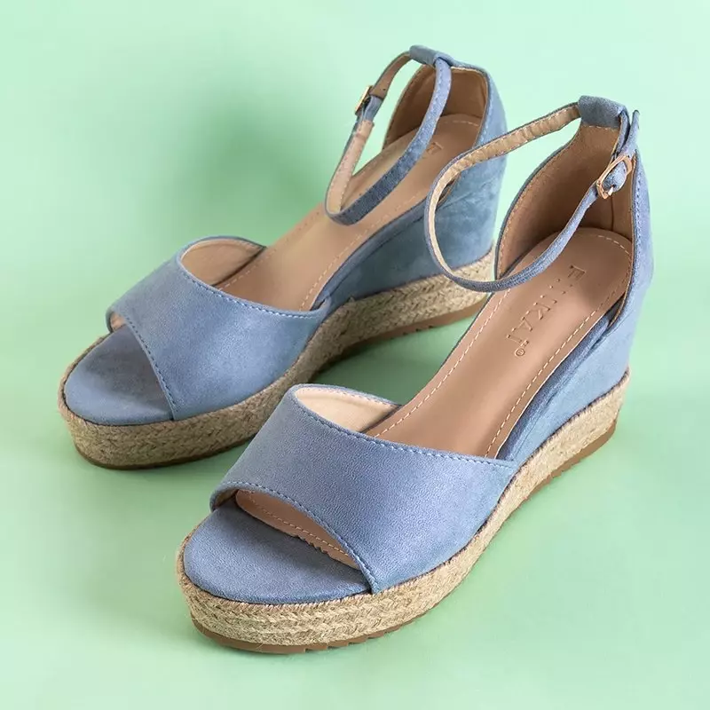 OUTLET Sandale cu toc albastru pentru femei Salome - Încălțăminte