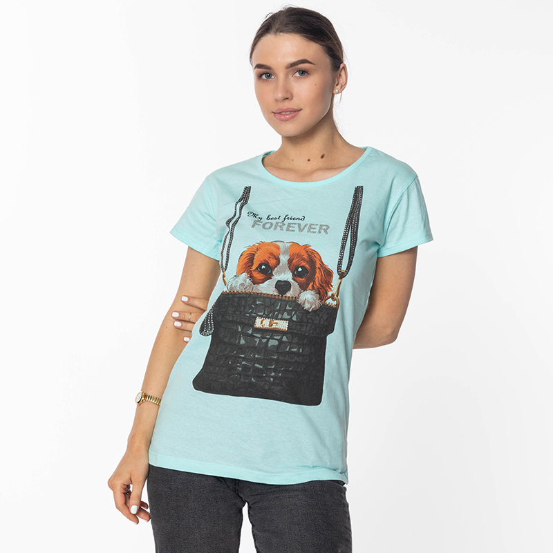 Tricou cu imprimeu pentru femei Mint – Îmbrăcăminte femei imagine noua 2022