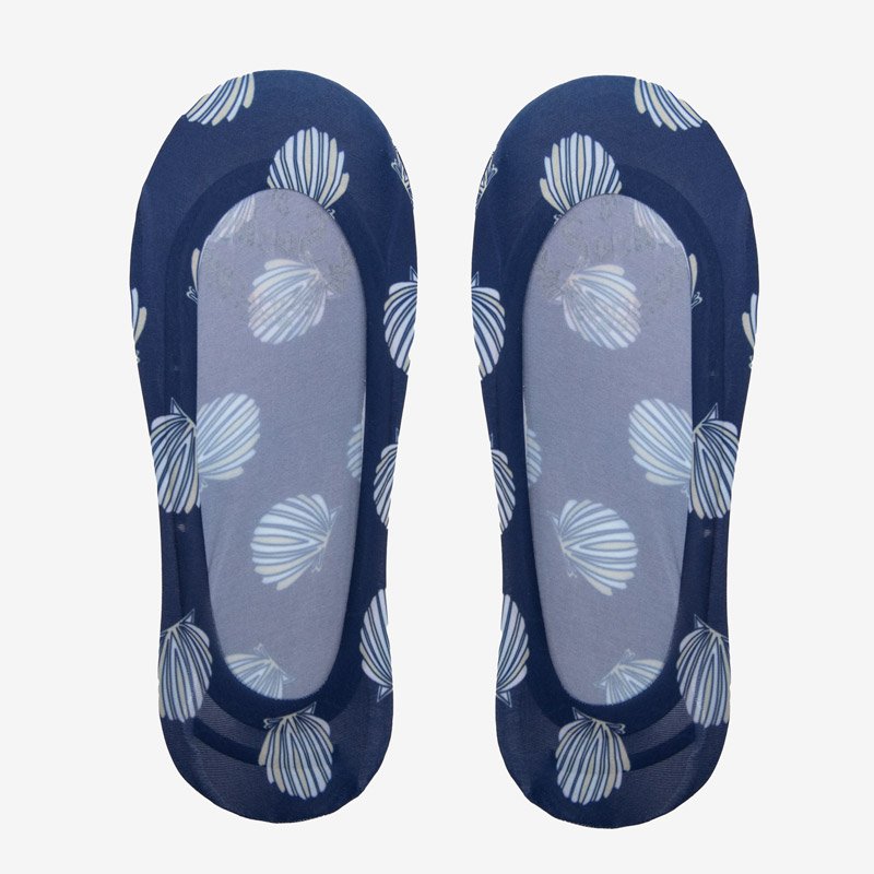 Picioare de balerină pentru femei albastru marin cu imprimeu - Șosete