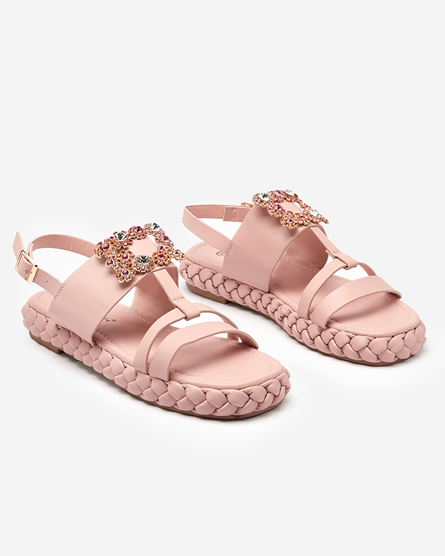 Sandale de damă roz deschis cu cataramă Govy decorativă – Încălțăminte catarama imagine noua 2022