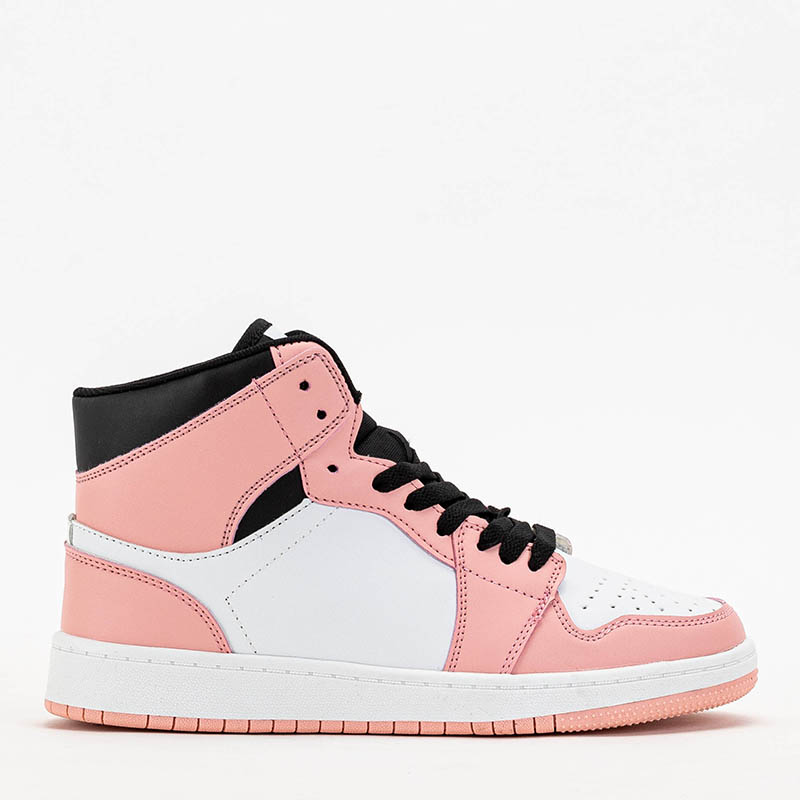 Pantofi sport de damă înalți roz și alb Anonuco - Încălțăminte