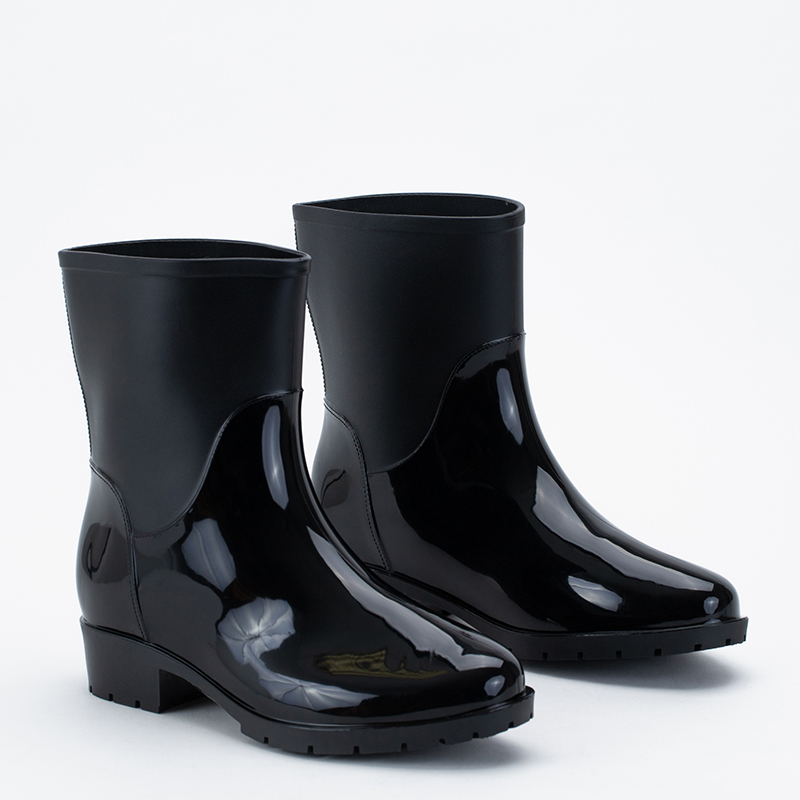 Cizme de ploaie Valisso lăcuite negre pentru femei – Încălțăminte royal-fashion imagine noua 2022