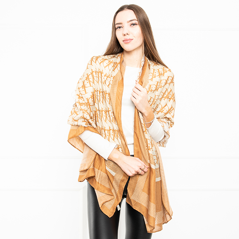 Esarfa cu model maro dama – Accesorii royal-fashion imagine noua 2022