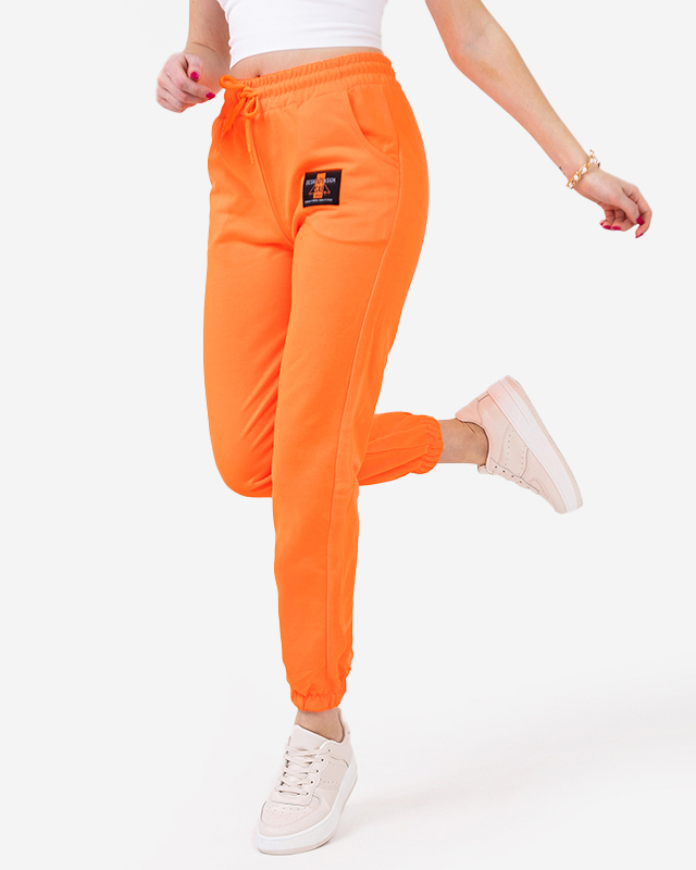 Pantaloni de trening dama portocaliu neon - Imbracaminte