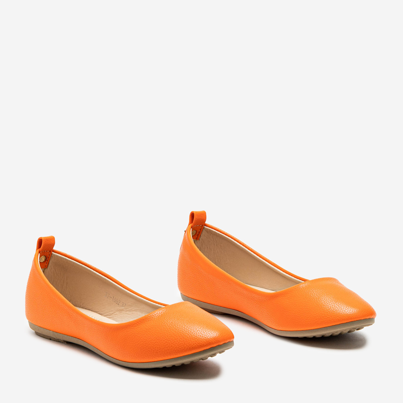 Balerini ecologice pentru femei, cu portocaliu neon – piele Nastis – Încălțăminte royal-fashion imagine noua 2022