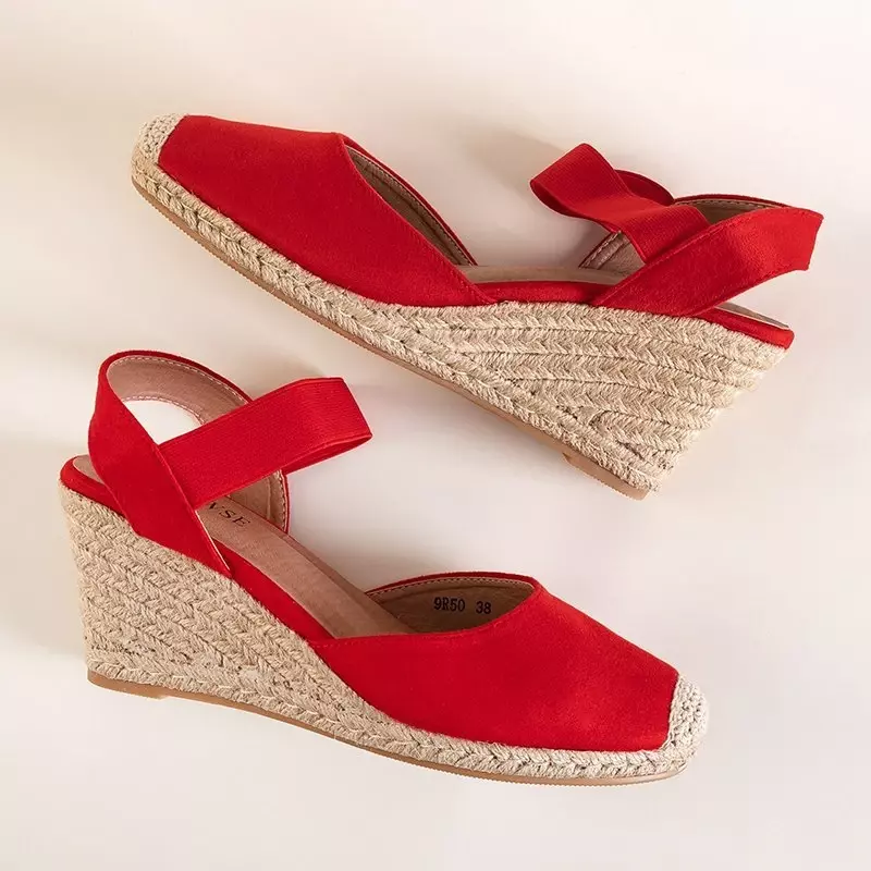 OUTLET Sandale cu pană roșie Eupatoria - Sandale