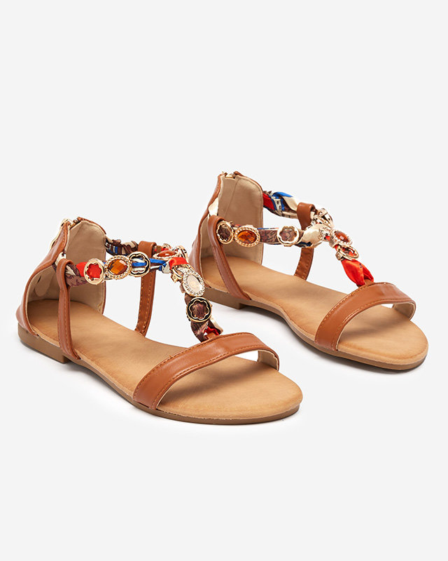 Sandale de damă Camel cu curea decorativă Hasiro – Pantofi camel imagine noua 2022