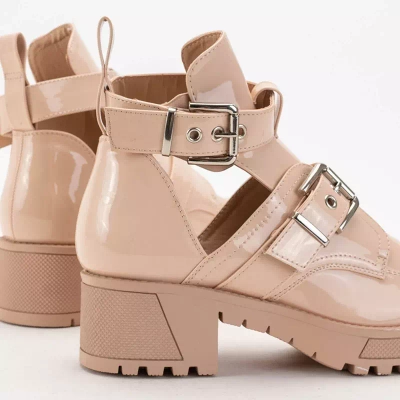 OUTLET Cizme dama bej cu relief Lerika - Incaltaminte