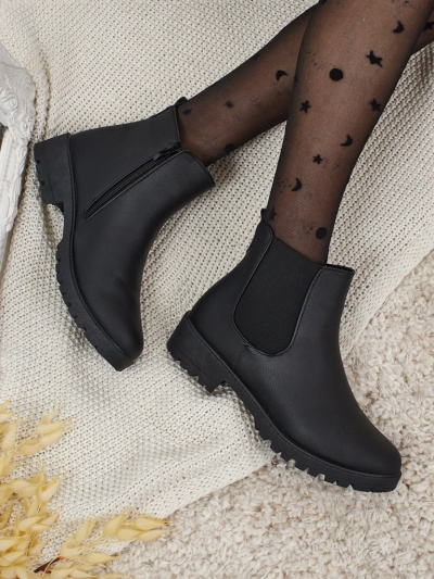 Botine de damă tip Chelsea, din piele ecologică, Belmo