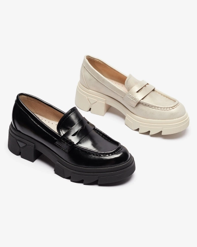 Mocasini din piele ecologică pentru femei, aurii Sepop- Footwear