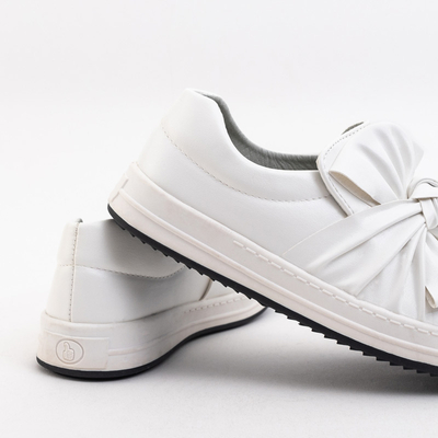 OUTLET Pantofi albi pentru fete cu fundita Yolai - Incaltaminte