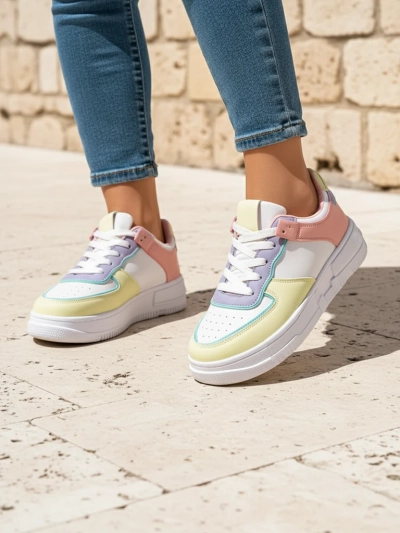 Sneakers damă Elektra Pastello - multicolorați piele ecologică primăvară