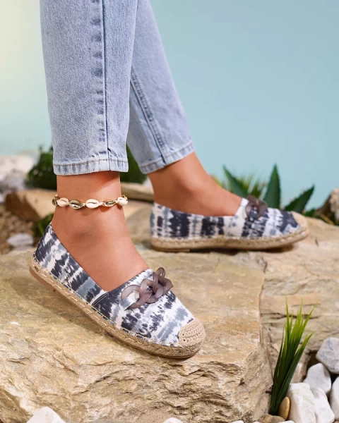 Royalfashion Espadrile negre pentru femei cu imprimeu Serffio