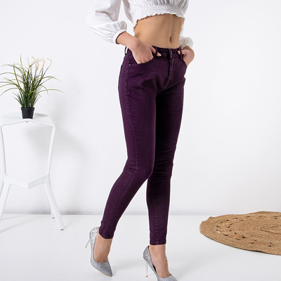Pantaloni din țesătură de culoare violet - Îmbrăcăminte