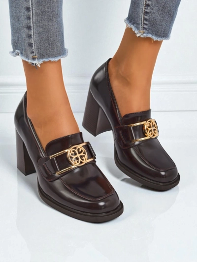Loafers meri Persephone Nero pos eko logikal deri gold bakle sey