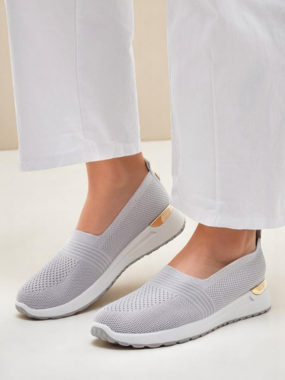 Pantofi din material pentru femei tip slip-on Royalfashion Perfeti