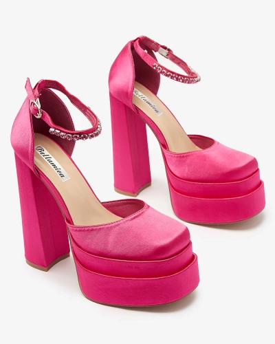 Pantofi cu toc înalt de damă de culoare fucsia Sellca- Footwear