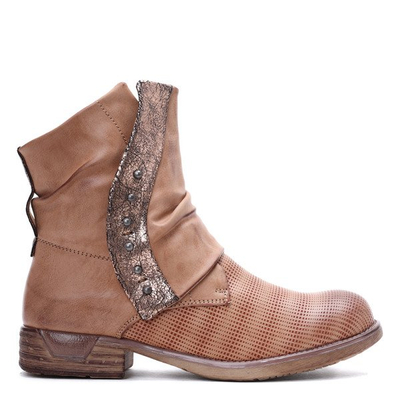 Jasnobrązowe workery Lou- Obuwie