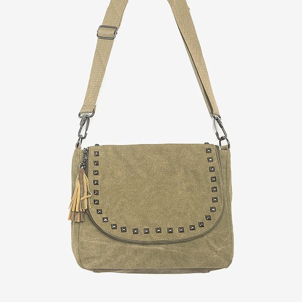 Geantă de mână cu ornamente maro - Genti de mână