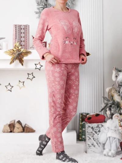 Pijamale Royalfashion pentru femei cu un iepuraș, material polar