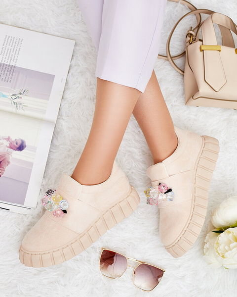 Royalfashion Pantofi sport cu pietre colorate Resinello