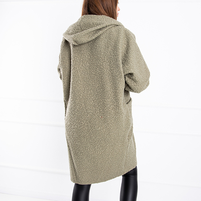 Geacă de damă verde - haina cu glugă - Îmbrăcăminte