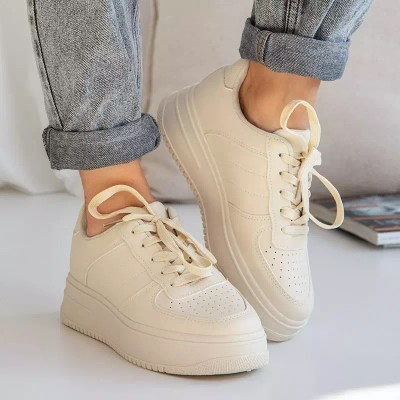 OUTLET Pantofi sport dama bej pe platforma Silvina - Incaltaminte