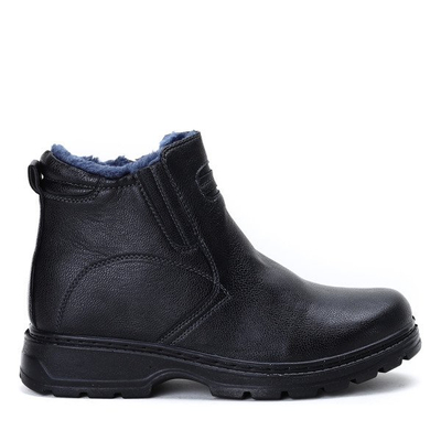 Czarne botki z eko skóry - Obuwie