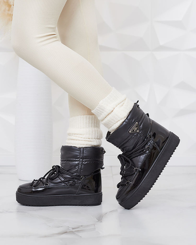 Royalfashion Cizme de zăpadă pentru femei Negru slip-on Galebda