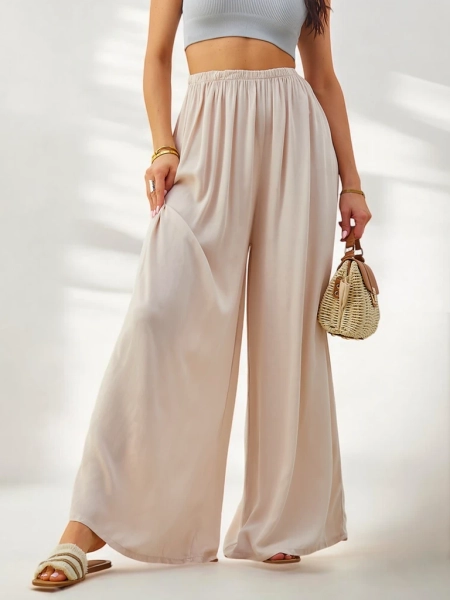 Royalfashion Pantaloni drepți din viscoză pentru femei, din material