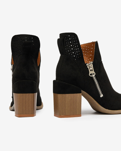 Royalfashion Negru cizme stiletto ajurate Veviret