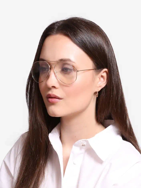 Ochelari de soare Royalfashion transparenți cu ramă argintie