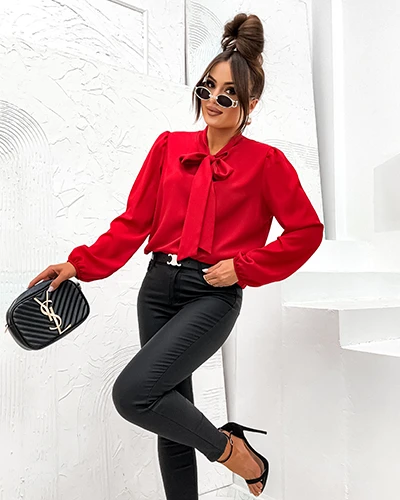 Bluza de damă Royalfashion cu fundă