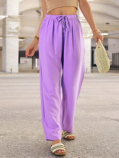 Royalfashion Pantaloni largi din țesătură pentru femei