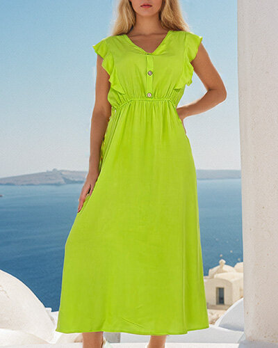 Royalfashion Rochie midi de damă cu nasturi