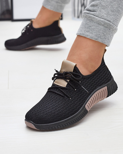 Pantofi sport negri pentru femei cu inserții maro Keteti - Încălțăminte