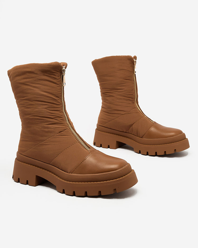 Royalfashion Cizme cu toc plat pentru femei Tainve Beige